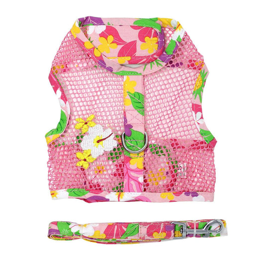 Cool Mesh Dog Harness - Pink Hawaiian Floral - Doglicious Bakery Bites