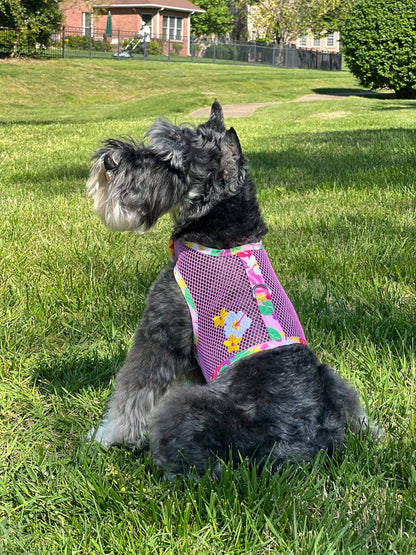 Cool Mesh Dog Harness - Pink Hawaiian Floral - Doglicious Bakery Bites