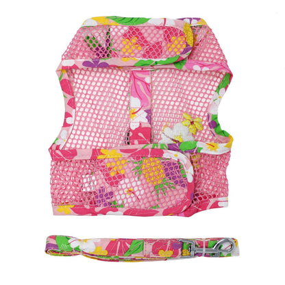 Cool Mesh Dog Harness - Pink Hawaiian Floral - Doglicious Bakery Bites