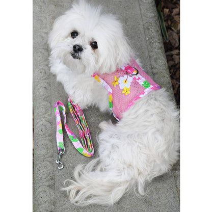 Cool Mesh Dog Harness - Pink Hawaiian Floral - Doglicious Bakery Bites