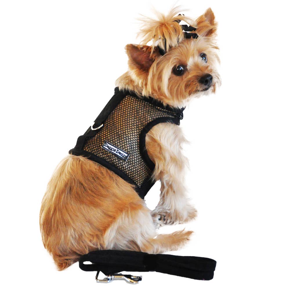 Cool Mesh Dog Harness - Solid Black - Doglicious Bakery Bites