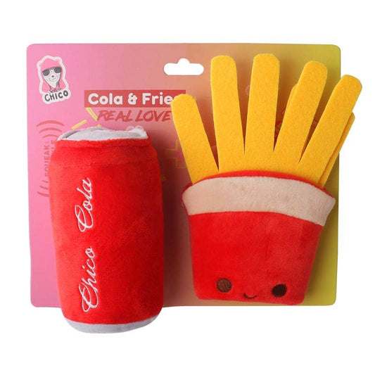 Crinkle and Squeaky Cola & Fries Plush Dog Toy Combo Set - Doglicious Bakery Bites