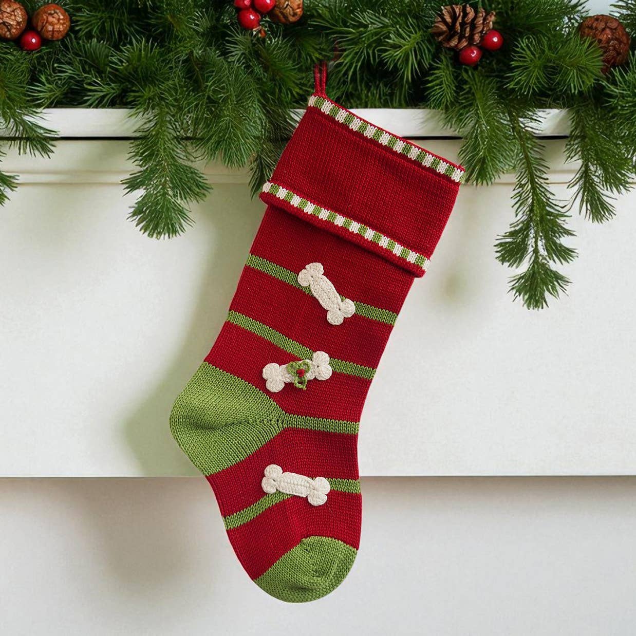 Dog Bone Stocking - Red - Doglicious Bakery Bites