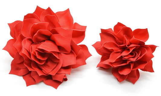 Dog Collar Attachment - With Red Fluffy Flower - Doglicious Bakery Bites