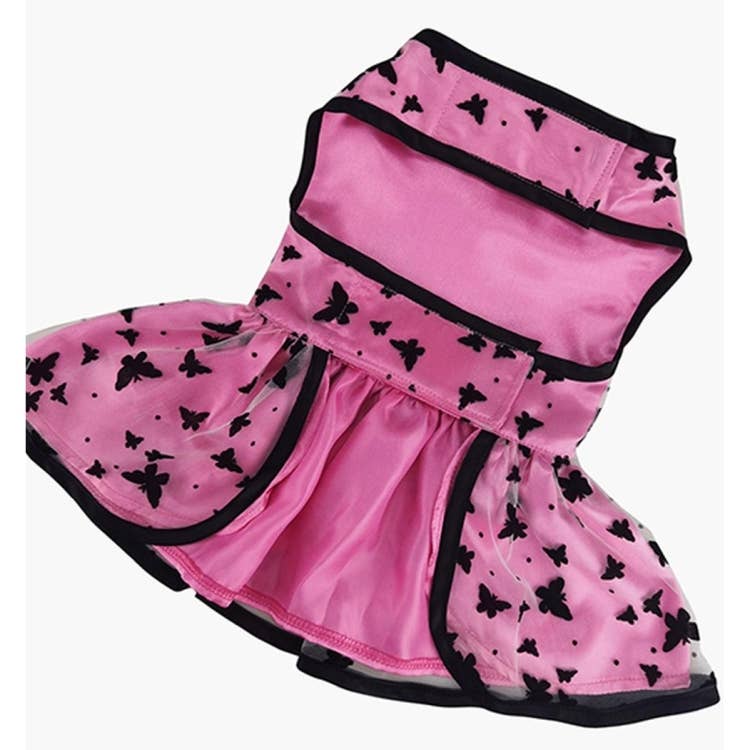 Doggie Design - All Aflutter Pink & Black Dog Dress - Doglicious Bakery Bites