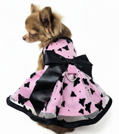 Doggie Design - All Aflutter Pink & Black Dog Dress - Doglicious Bakery Bites