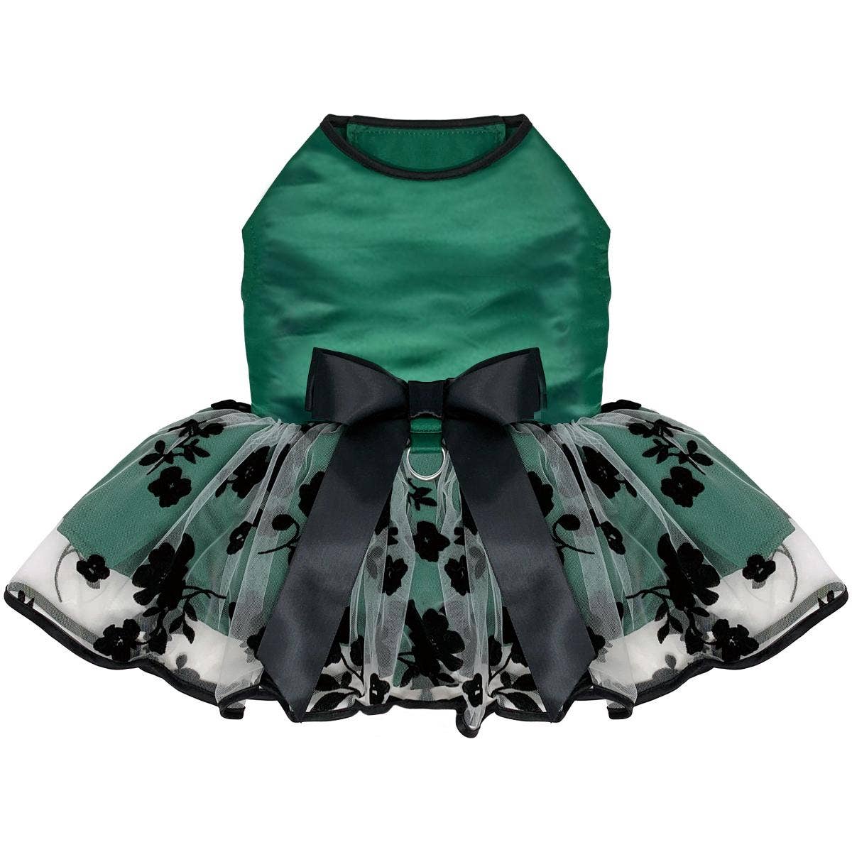Doggie Design - Green and Black Satin Dress - Doglicious Bakery Bites