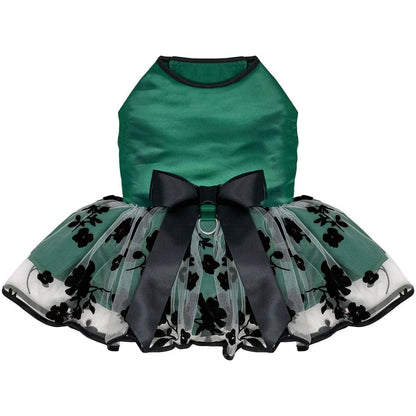 Doggie Design - Green and Black Satin Dress - Doglicious Bakery Bites