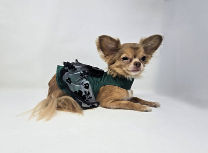 Doggie Design - Green and Black Satin Dress - Doglicious Bakery Bites