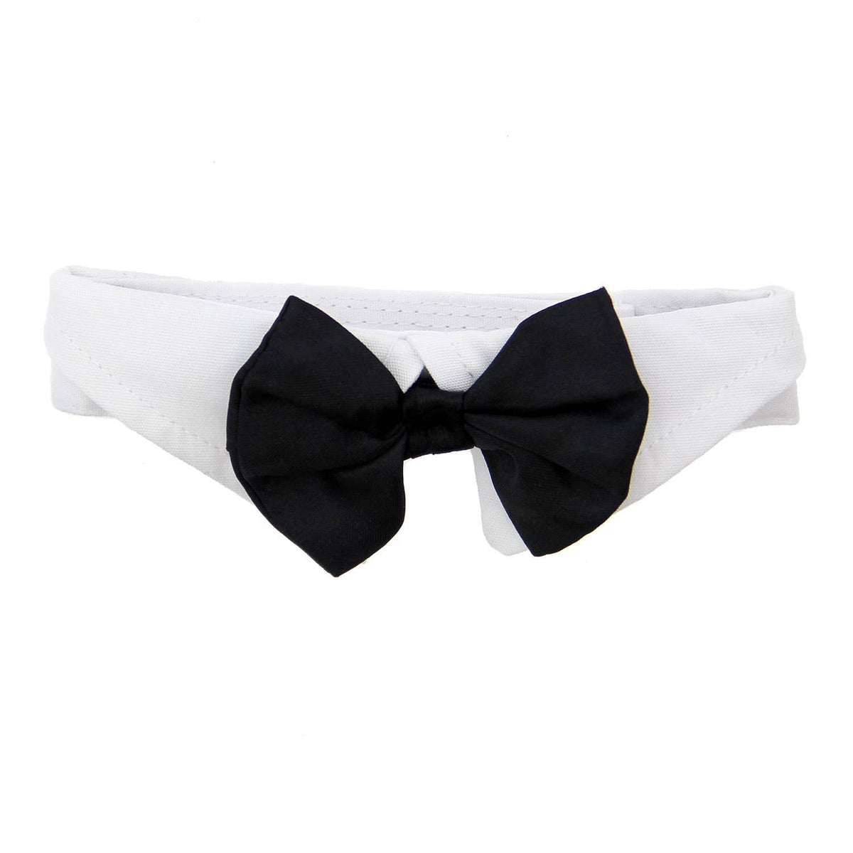 Doggie Design - White Collar with Black Satin Bow Tie - Doglicious Bakery Bites