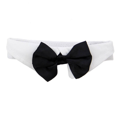 Doggie Design - White Collar with Black Satin Bow Tie - Doglicious Bakery Bites