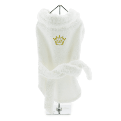 Doggie Design - White Gold Crown Cotton Dog Bathrobe by Doggie Design - Doglicious Bakery Bites