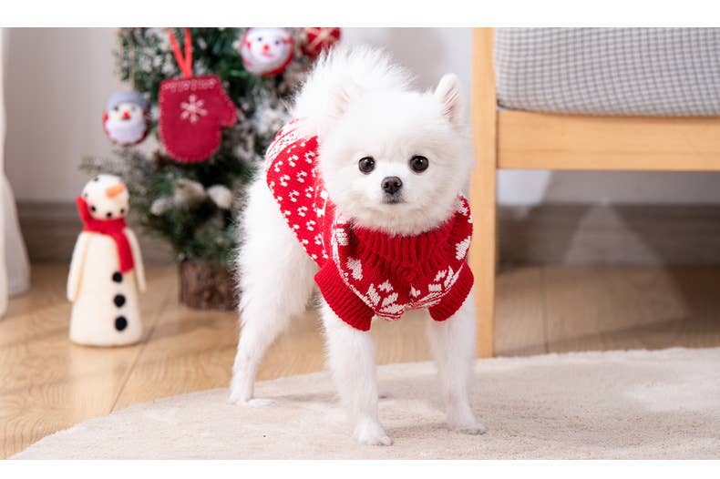 Christmas Pet Sweater Dog Cat Winter Knit Outfit