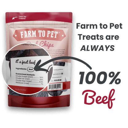 Farm to Pet Healthy Treats for Dogs & Cats - Beef Chips Dog Treats - Doglicious Bakery Bites