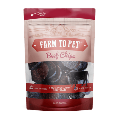 Farm to Pet Healthy Treats for Dogs & Cats - Beef Chips Dog Treats - Doglicious Bakery Bites