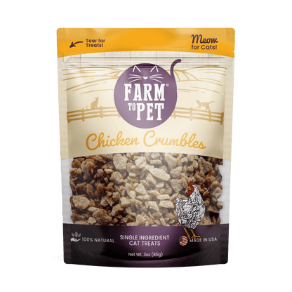 Farm to Pet Healthy Treats for Dogs & Cats - Chicken Crumbles Cat Treats - Doglicious Bakery Bites