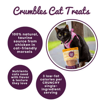 Farm to Pet Healthy Treats for Dogs & Cats - Chicken Crumbles Cat Treats - Doglicious Bakery Bites