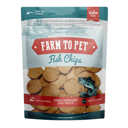 Farm to Pet Healthy Treats for Dogs & Cats - Fish Chips Dog Treats - Doglicious Bakery Bites