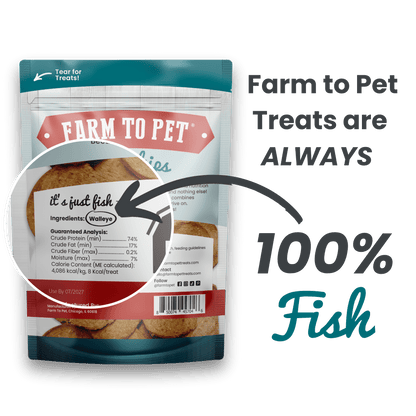 Farm to Pet Healthy Treats for Dogs & Cats - Fish Chips Dog Treats - Doglicious Bakery Bites