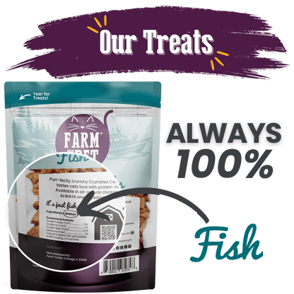 Farm to Pet Healthy Treats for Dogs & Cats - Fish Crumbles Cat Treats - Doglicious Bakery Bites