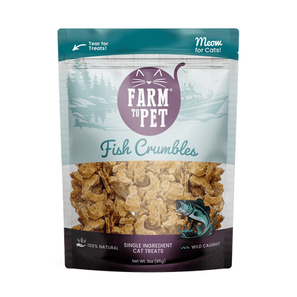 Farm to Pet Healthy Treats for Dogs & Cats - Fish Crumbles Cat Treats - Doglicious Bakery Bites
