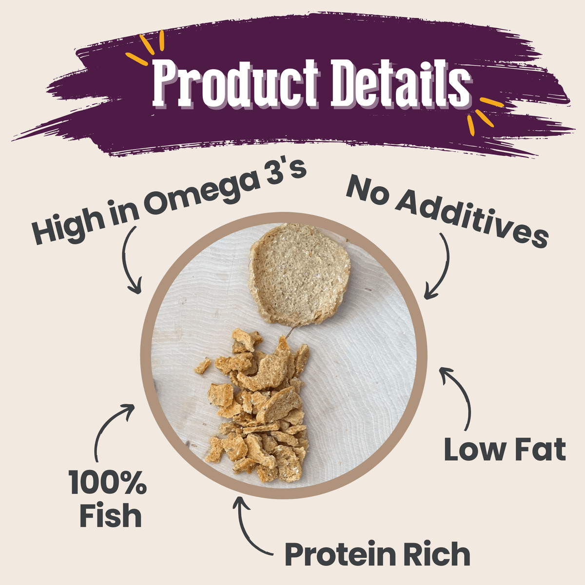 Farm to Pet Healthy Treats for Dogs & Cats - Fish Crumbles Cat Treats - Doglicious Bakery Bites