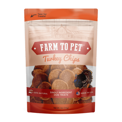 Farm to Pet Healthy Treats for Dogs & Cats - Turkey Chips Dog Treats - Doglicious Bakery Bites