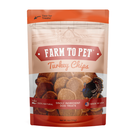 Farm to Pet Healthy Treats for Dogs & Cats - Turkey Chips Dog Treats - Doglicious Bakery Bites