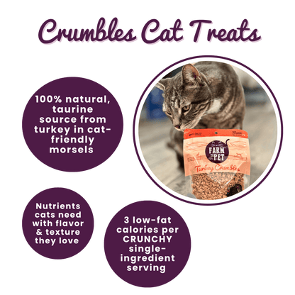 Farm to Pet Healthy Treats for Dogs & Cats - Turkey Crumbles Cat Treats - Doglicious Bakery Bites