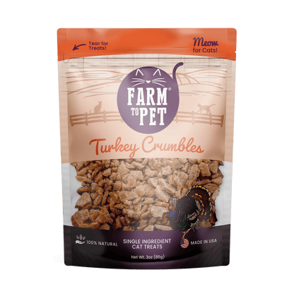 Farm to Pet Healthy Treats for Dogs & Cats - Turkey Crumbles Cat Treats - Doglicious Bakery Bites