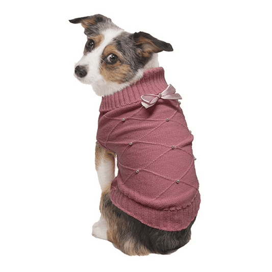 Fashion Pet Flirty Pearl Sweater Pink XS - Doglicious Bakery Bites
