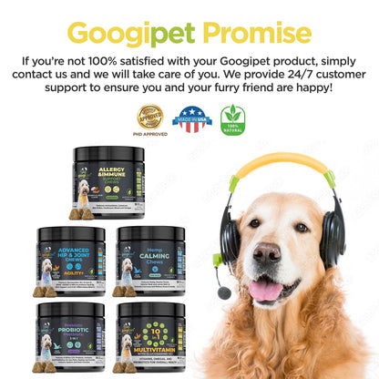 Googipet - Allergy & Immune Support Chews for Dogs (Peanut Butter Flavor) - Doglicious Bakery Bites