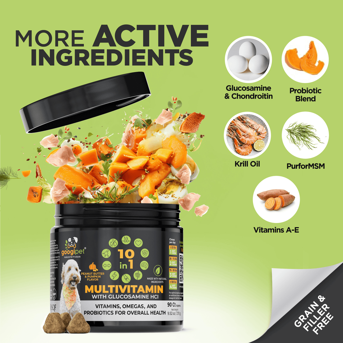Googipet - Googipet 10 in 1 Dog Multivitamin (Peanut Butter/Pumpkin) - Doglicious Bakery Bites
