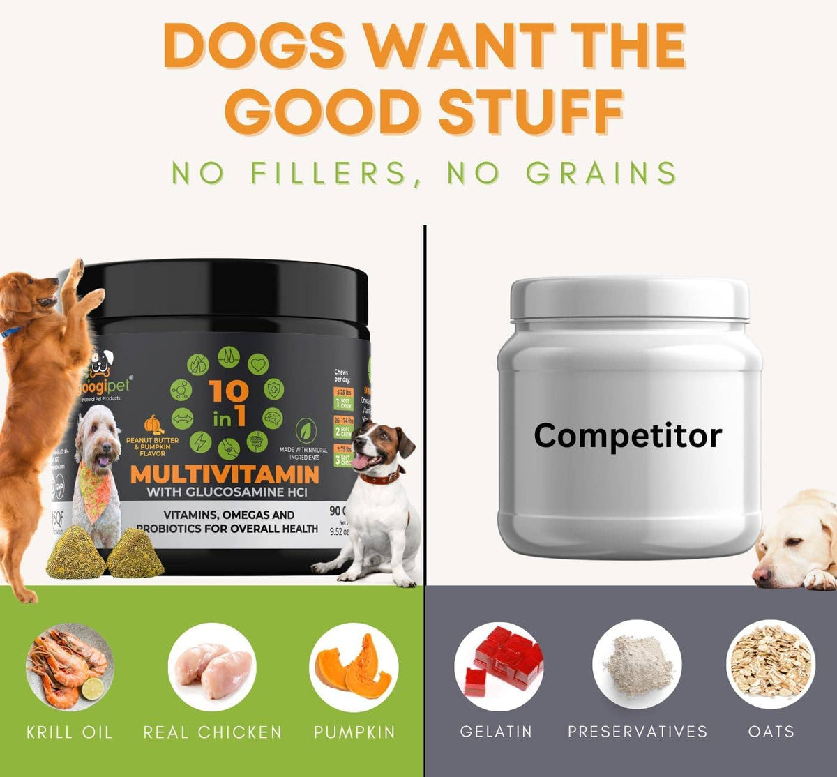 Googipet - Googipet 10 in 1 Dog Multivitamin (Peanut Butter/Pumpkin) - Doglicious Bakery Bites