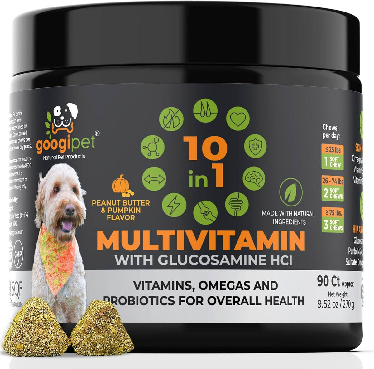 Googipet - Googipet 10 in 1 Dog Multivitamin (Peanut Butter/Pumpkin) - Doglicious Bakery Bites