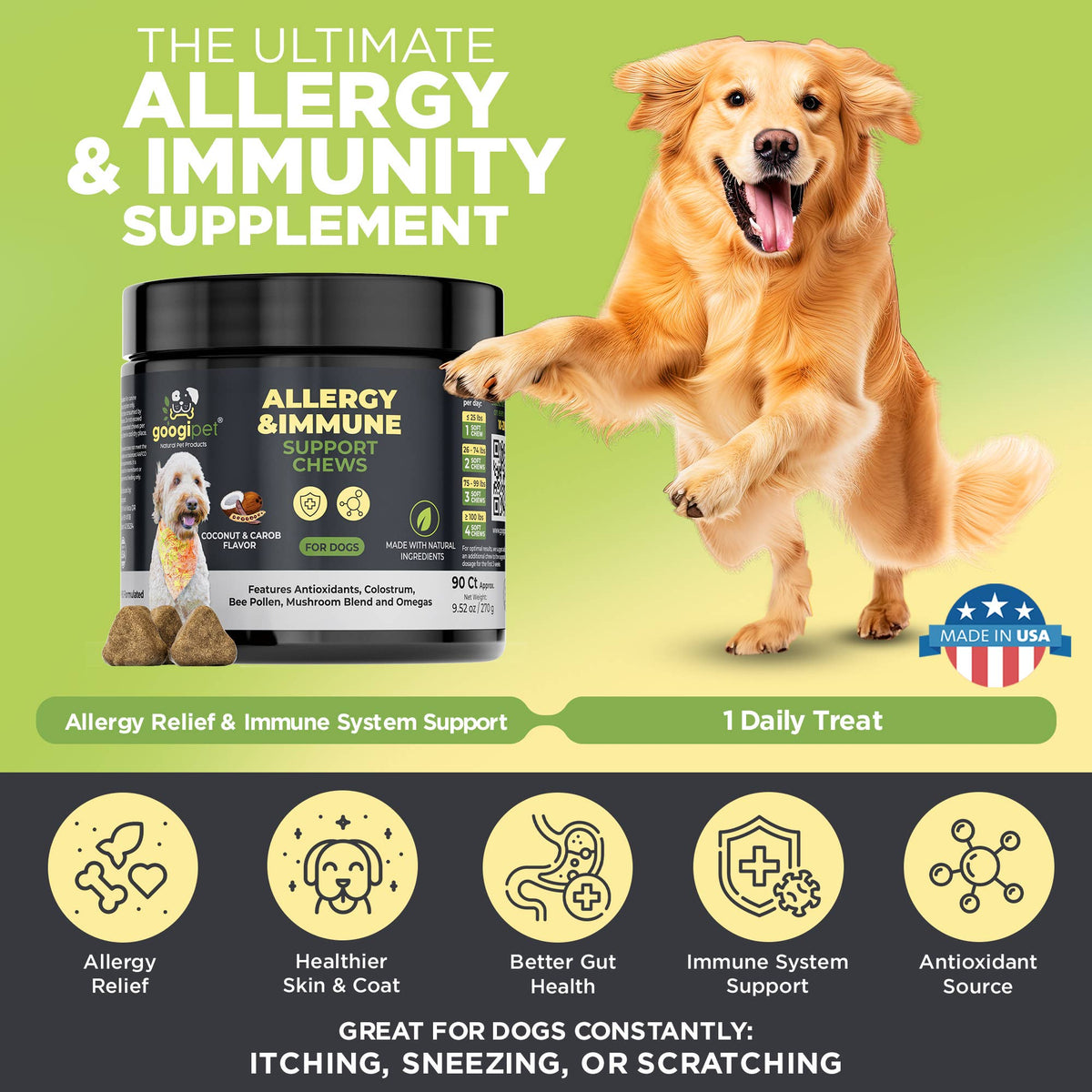 Googipet - Googipet Allergy Immune Support Chews For Dogs - Doglicious Bakery Bites
