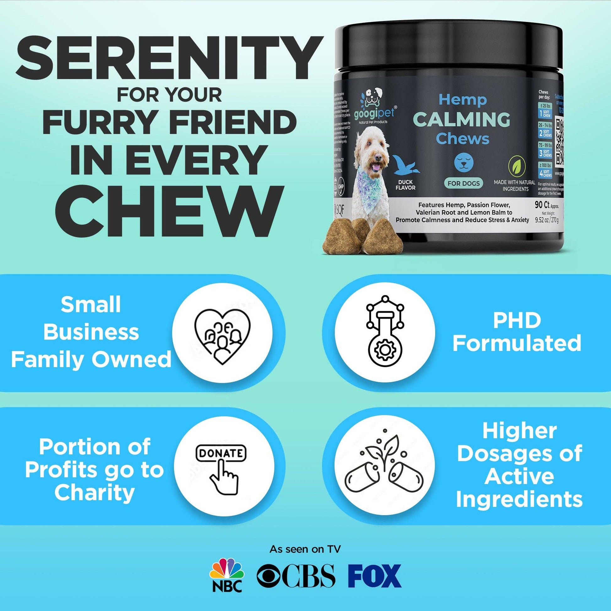 Googipet Hemp Calming Chews for Dogs - Doglicious Bakery Bites