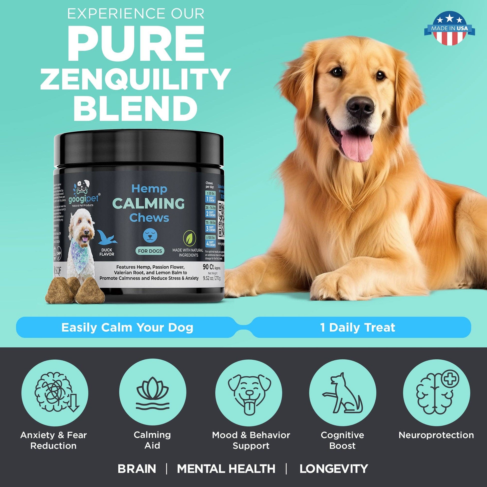 Googipet Hemp Calming Chews for Dogs - Doglicious Bakery Bites