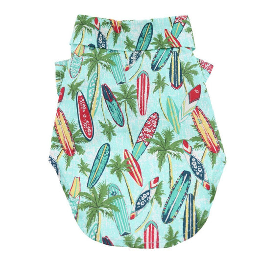 Hawaiian Camp Shirt - Surfboards and Palms - Doglicious Bakery Bites