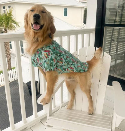 Hawaiian Camp Shirt - Surfboards and Palms - Doglicious Bakery Bites