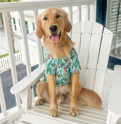 Hawaiian Camp Shirt - Surfboards and Palms - Doglicious Bakery Bites