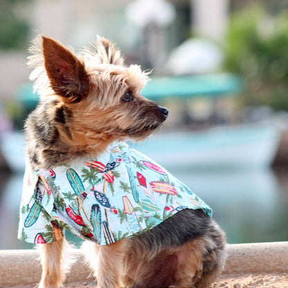 Hawaiian Camp Shirt - Surfboards and Palms - Doglicious Bakery Bites