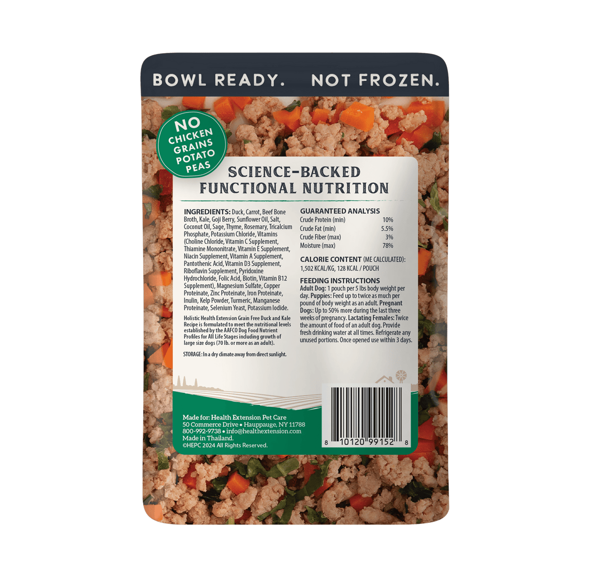 Health Extension Pet Care - Gently Cooked Duck & Kale Recipe - Doglicious Bakery Bites