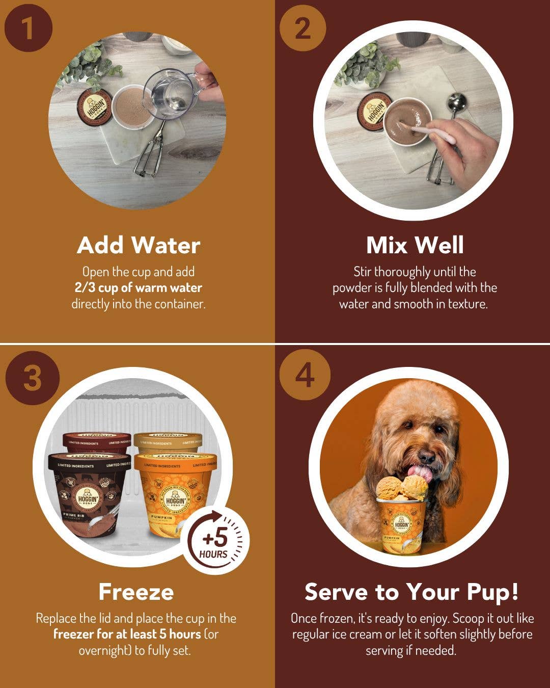 Hoggin' Dogs No Sugar Added Ice Cream Mix for Dogs - Doglicious Bakery Bites