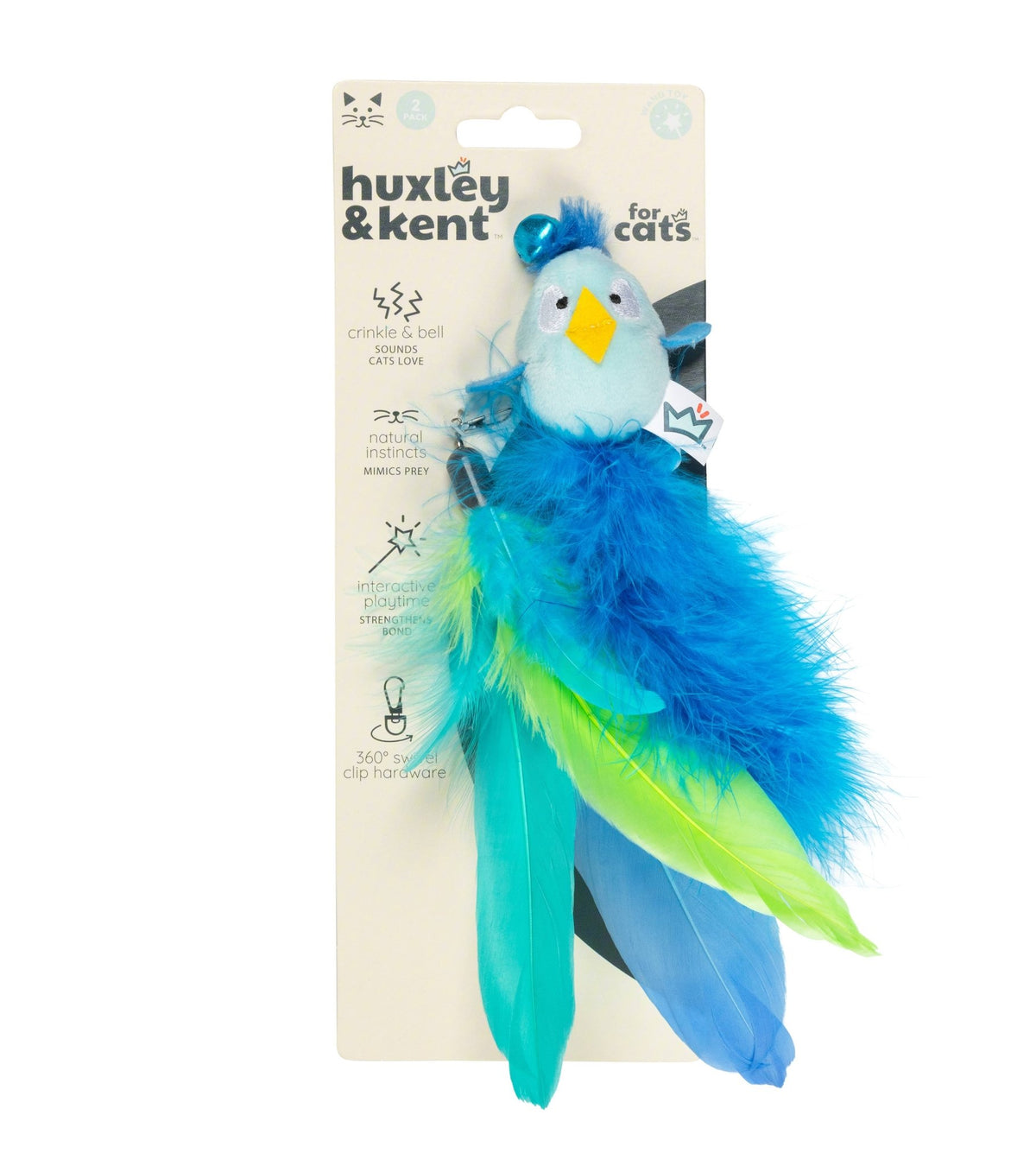Huxley & Kent - Blue Birdy Feather Teasers 2pk Refill Cat Toy - Doglicious Bakery Bites