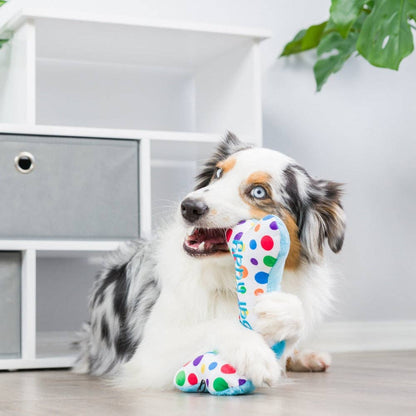 Huxley & Kent - It's My Barkday Bone Dog Toy (Double Sided) - Doglicious Bakery Bites