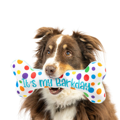 Huxley & Kent - It's My Barkday Bone Dog Toy (Double Sided) - Doglicious Bakery Bites