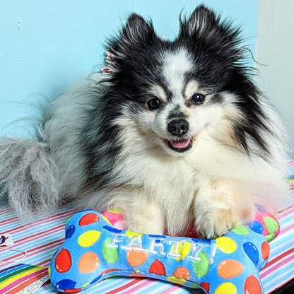 Huxley & Kent - Party Time Bone Blue Dog Toy - Doglicious Bakery Bites