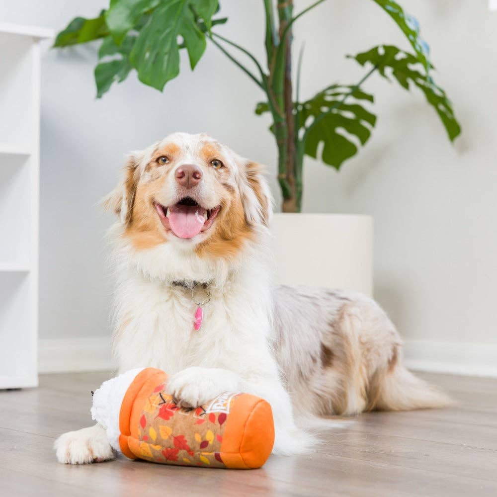 Huxley & Kent - Puggin Spice Latte Dog Toy (Double Sided) - Doglicious Bakery Bites
