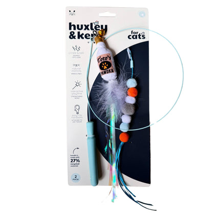 Huxley & Kent - Wire Toto's & Pom Poms Wand 2pk Cat Toy - Doglicious Bakery Bites